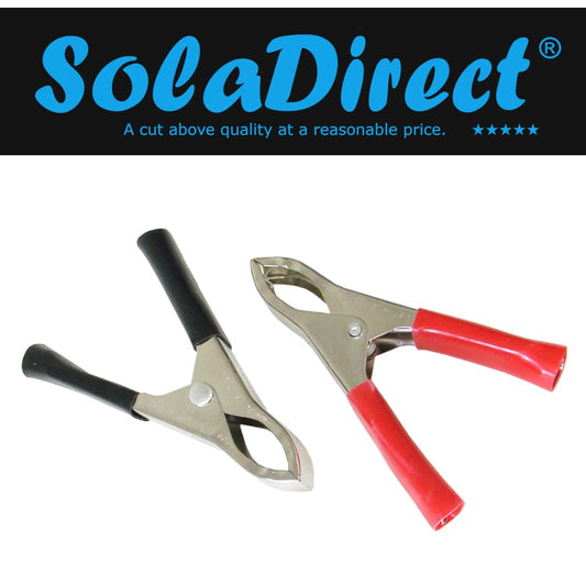 75mm / 3" Crocodile Clips, Alligator Clamps, Electrical Cable Terminal Test Metal Croc Clips - Car Battery, Electric Testing, DIY