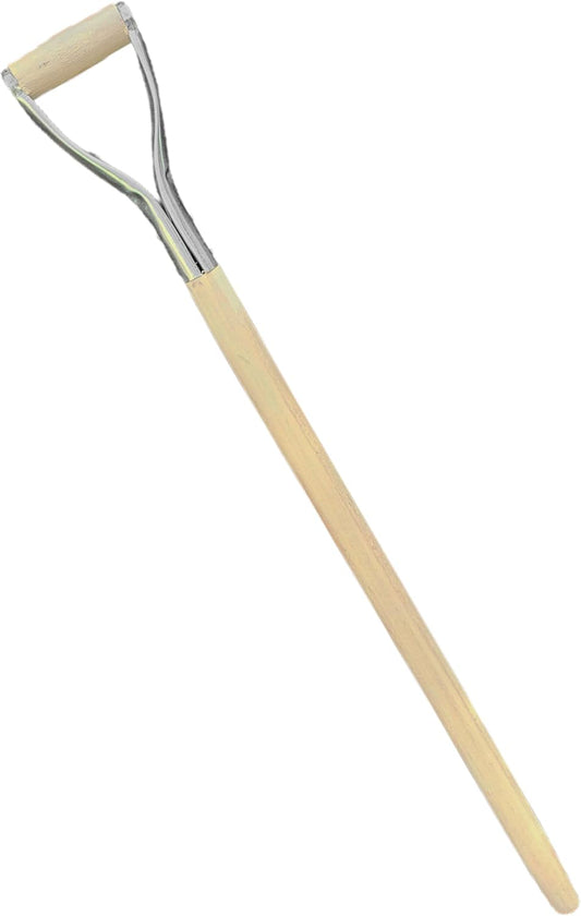 D Type Shaft Handle 100 cm / 39" Replacement Handle for Shovel Spade Fork - Metal-Reinforced Hardwood D Grip Extension - Tapered