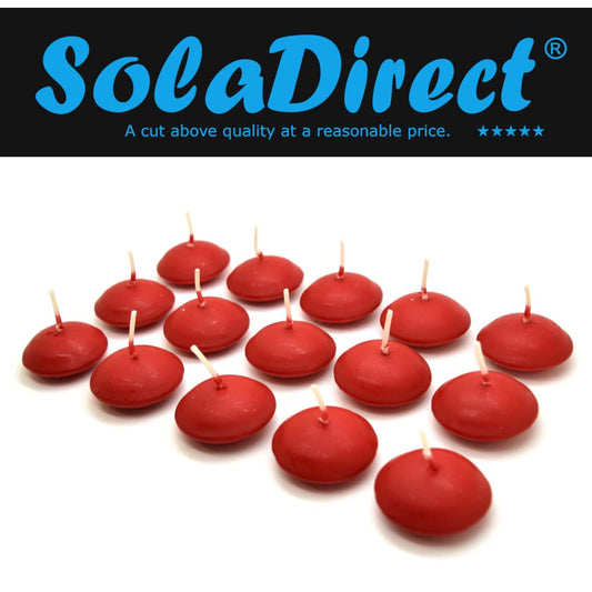 Floating Candles, Pack of 15, Unscented, Long Burning Time, Tealights Candles, Romantic Decoration Wedding Dinner Christmas (Red)