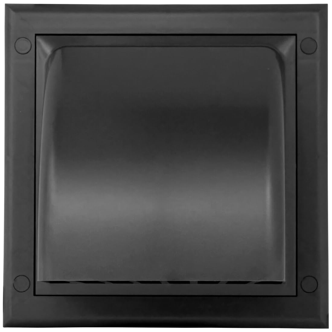 Black Gravity Flap for 125 mm / 5" Round Wall Outlet - Ventilation Duct Cover with Non-Return Shutters and Rear Spigot