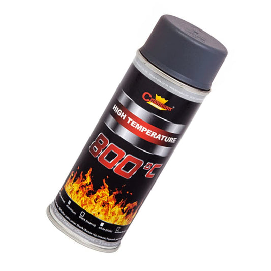 400 mL Grey Anthracite Heat-Resistant Enamel Paint Silicone-Based Up to 800 C - High Temperature Metal Coating