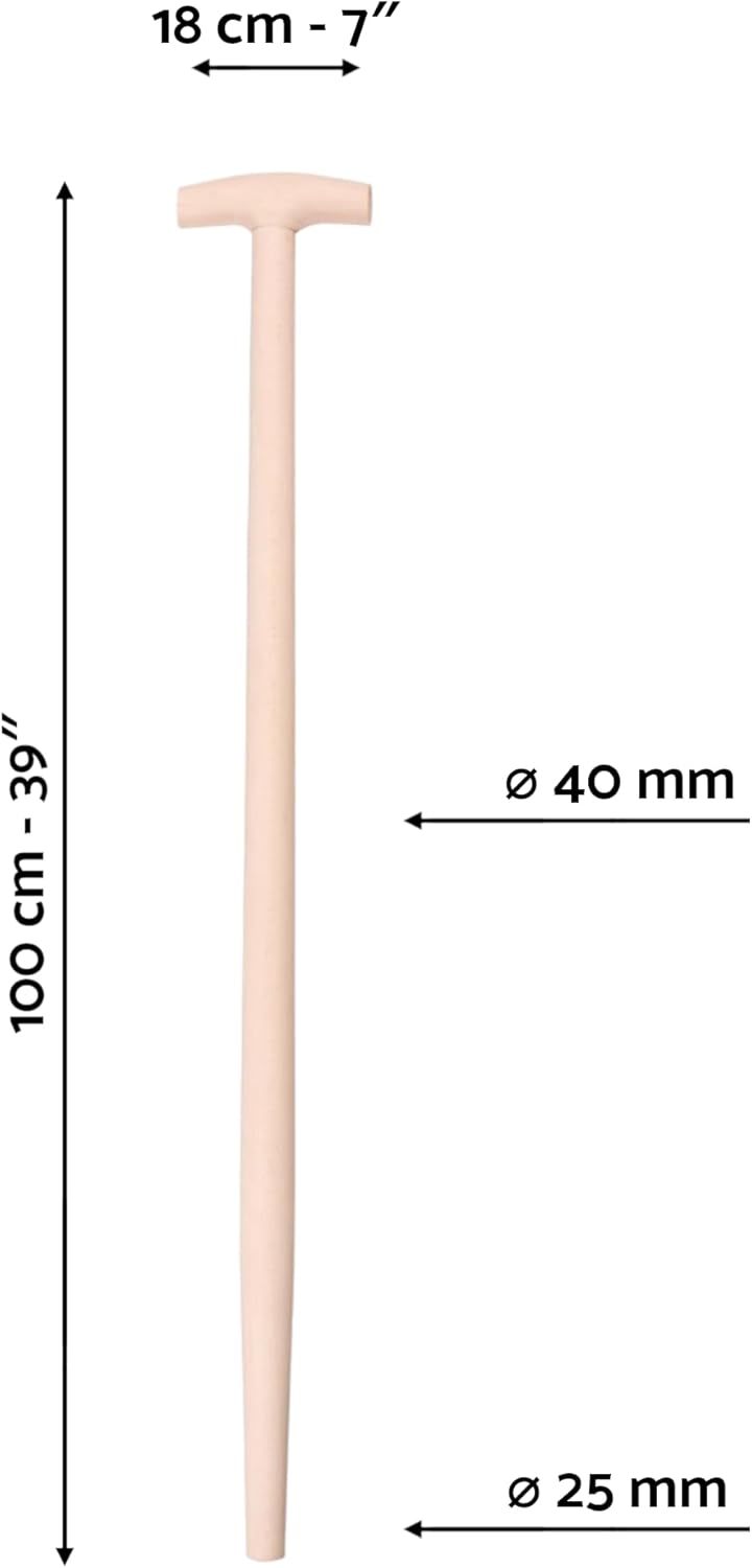 T Type Shaft Handle to suit Shovel, Spade or Fork (100 cm / 39 in Long) Replacement Spare Part