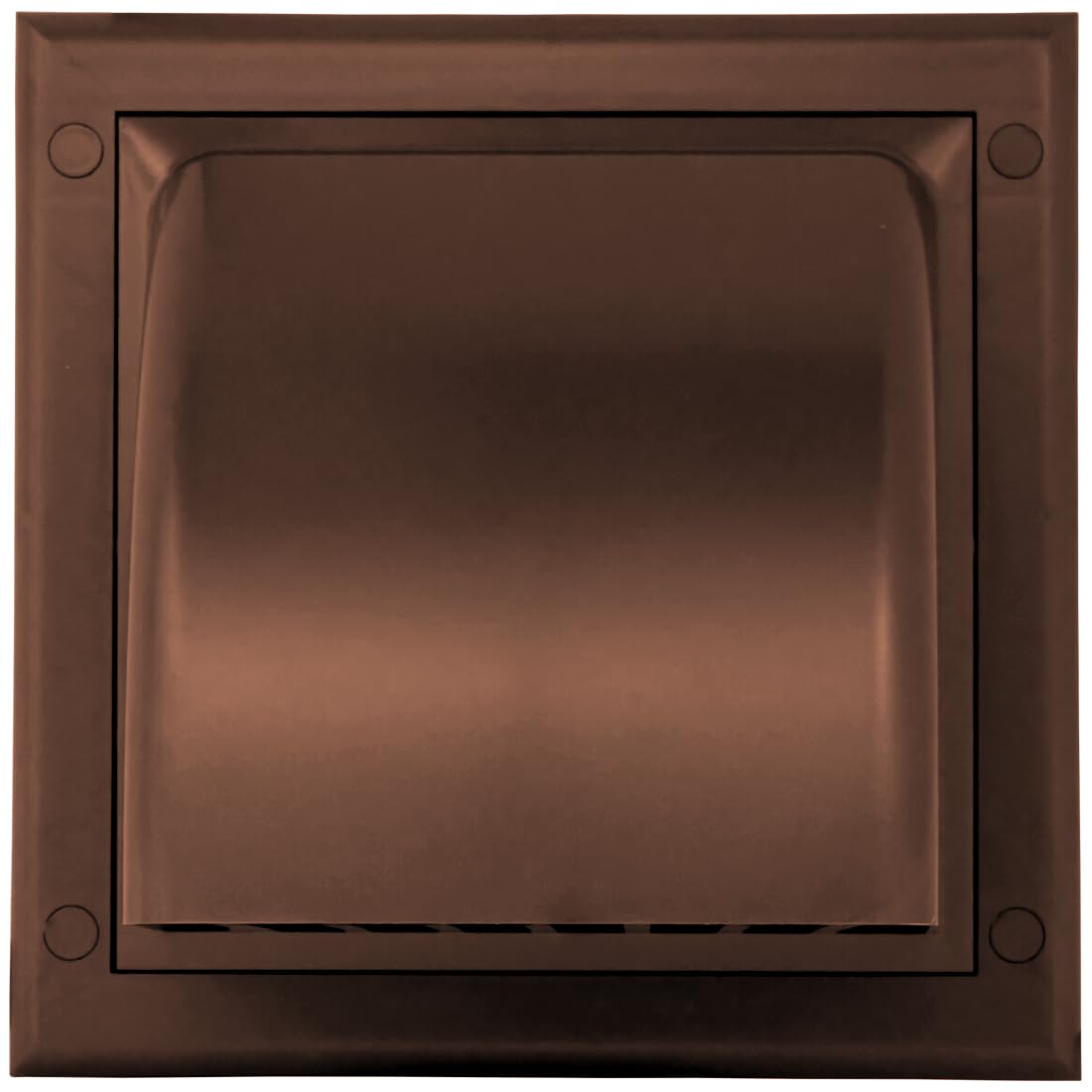 Brown Gravity Flap for 150 mm / 6" Round Wall Outlet - Ventilation Duct Cover with Non-Return Shutters and Rear Spigot