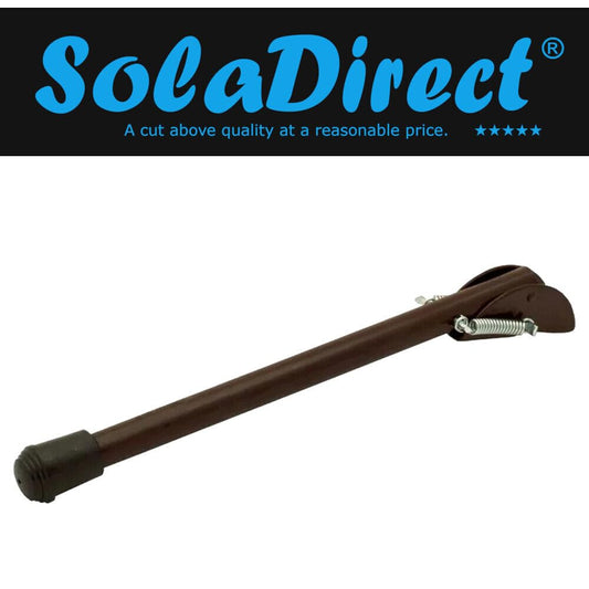 30 cm / 12 in Brown Kick Down Door Stop - Keep The Door Stay Open for Gate, Home, Office - Metal Door Stopper with Rubber Bumper