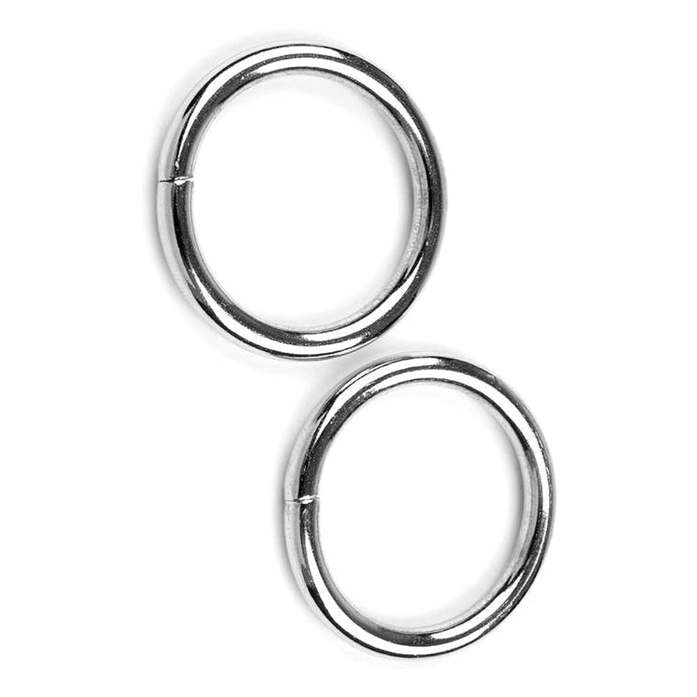 2 x 25 mm O Rings Buckles for Webbing Strap, Metal, Silver