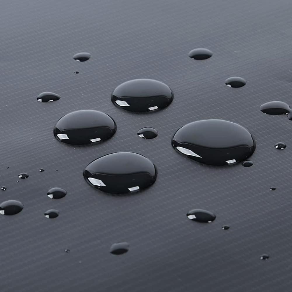 3 x 3 m Heavy-Duty Tarpaulin Cover - Black 235GSM - Waterproof, Frost-Resistant, UV Protection, Multipurpose, Groundsheet