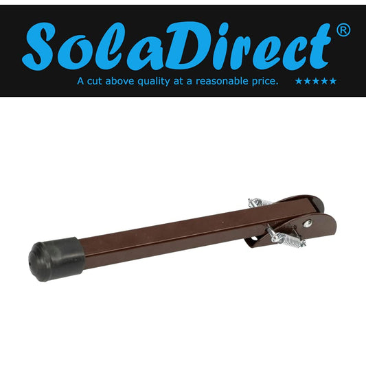 20 cm / 8 in Brown Kick Down Door Stop - Keep The Door Stay Open for Gate, Home, Office - Metal Door Stopper with Rubber Bumper