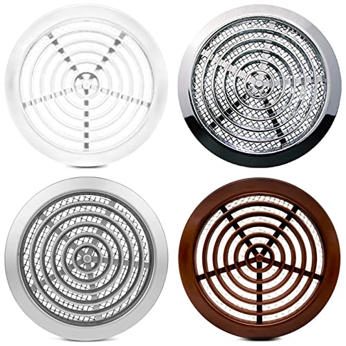 White Mini Round Air Vent Grille 80mm with Flange and Fly Screen Ventilation Cover