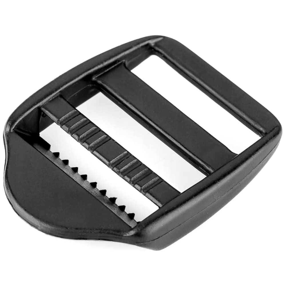 10 x Ladderlock Rucksack Sliders Buckles for 30 mm / 1.18" Webbing Strap, Black, Plastic