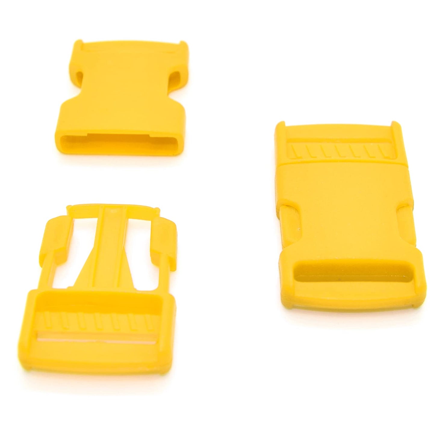 Side Release Buckles Clips for 25 mm / 1 in Webbing, Luggage, Back Pack / Rucksack, Straps (Yellow, 2 pieces)