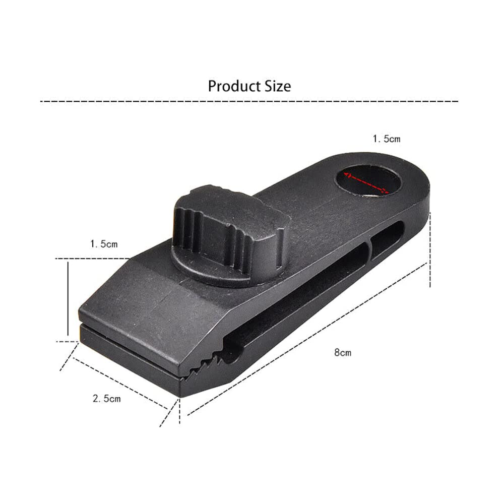 Tarpaulin Clips Heavy Duty Tarp Clips Crocodile Mouth Tent Clips Multipurpose with Tighten Lock Grip Thumb Screw (Pack of 8)