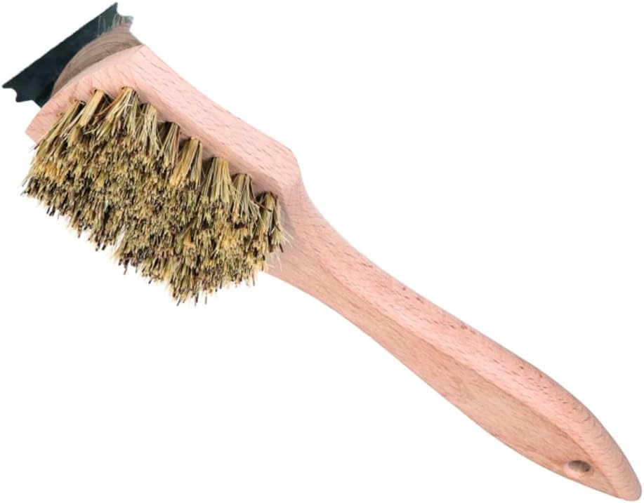 BBQ Barbecue Grill Cleaning Brush with Metal Scraper Barbecue Bristles Cleaner for Easier and Effective Clean