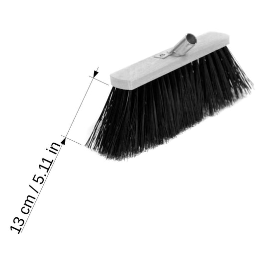 Traditional Wooden Broom with Extra Long Medium Soft Bristles (40 cm / 16 in, No Handle)