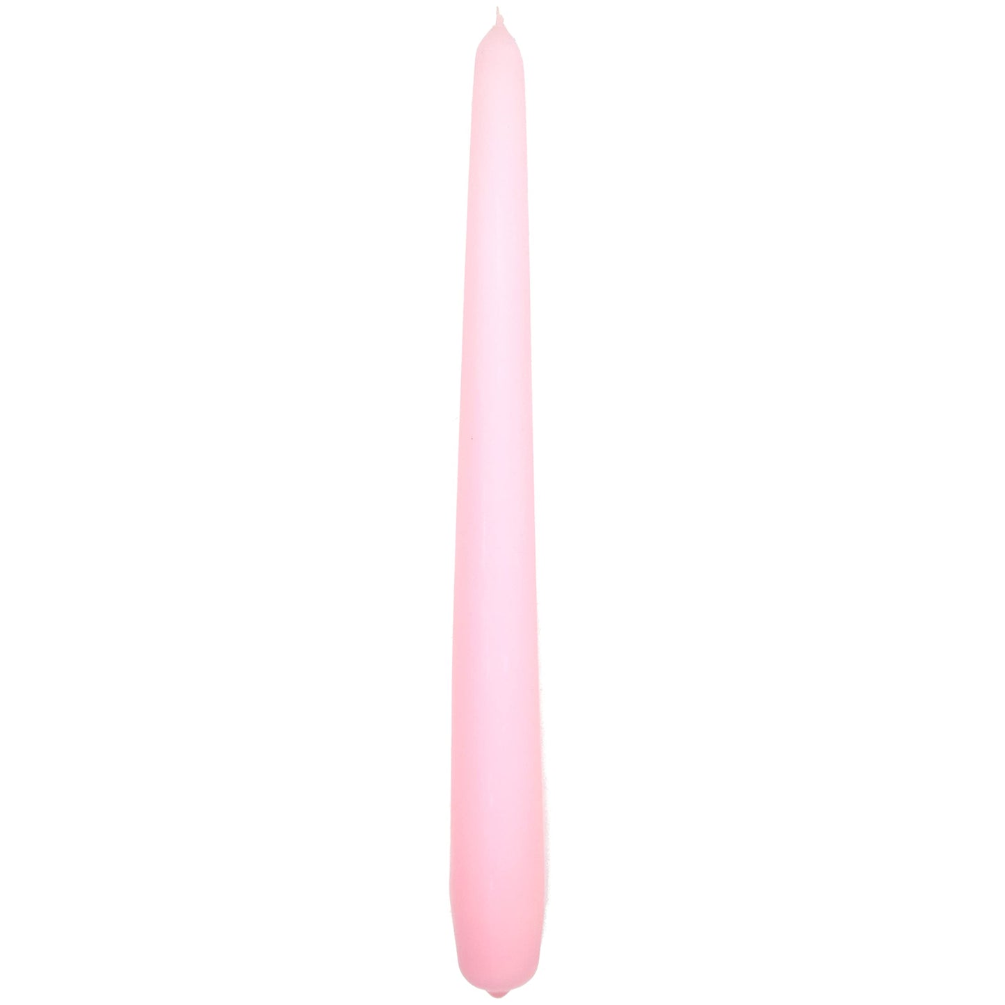 Tapered Dinner Candles, Pack of 10, Unscented, Long Burning Time, 24 cm / 19.45" (Rosy, Matt)