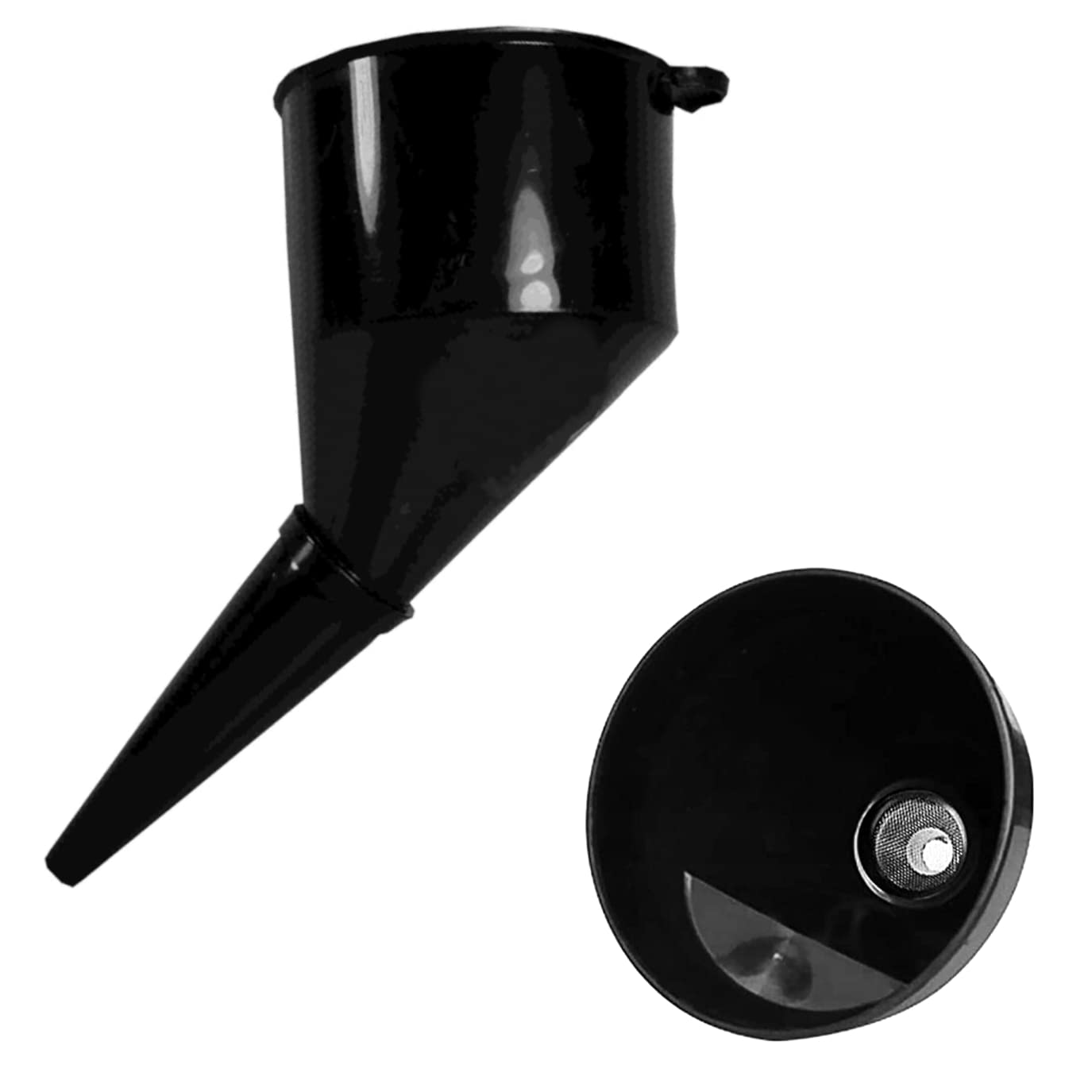 Fuel Funnel Angled with Fine Mesh Filter for Easy Refilling, Lightweight Plastic Funnel, Practical, Versatile
