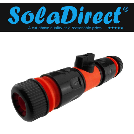 In-Line Shut-Off Valve for Join Garden Hose Pipe Tube, Double Male Connector Valve Extender & Hose Connectors (Red, Pack of 2)