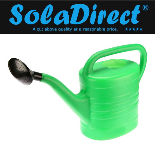 5L Watering Can, Green Lightweight Plastic Watering Can Black Detachable Sprinkler Rose Head, Outdoor & Indoor Hydrate Water Can