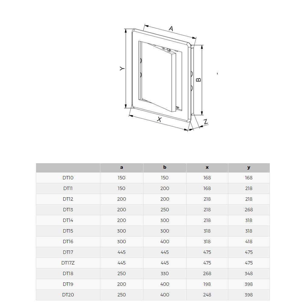 White Access Panel, 200 mm x 300 mm Revision Door, Gas Water Electricity Service Inspection Hatch Cover, Tough and Durable ABS
