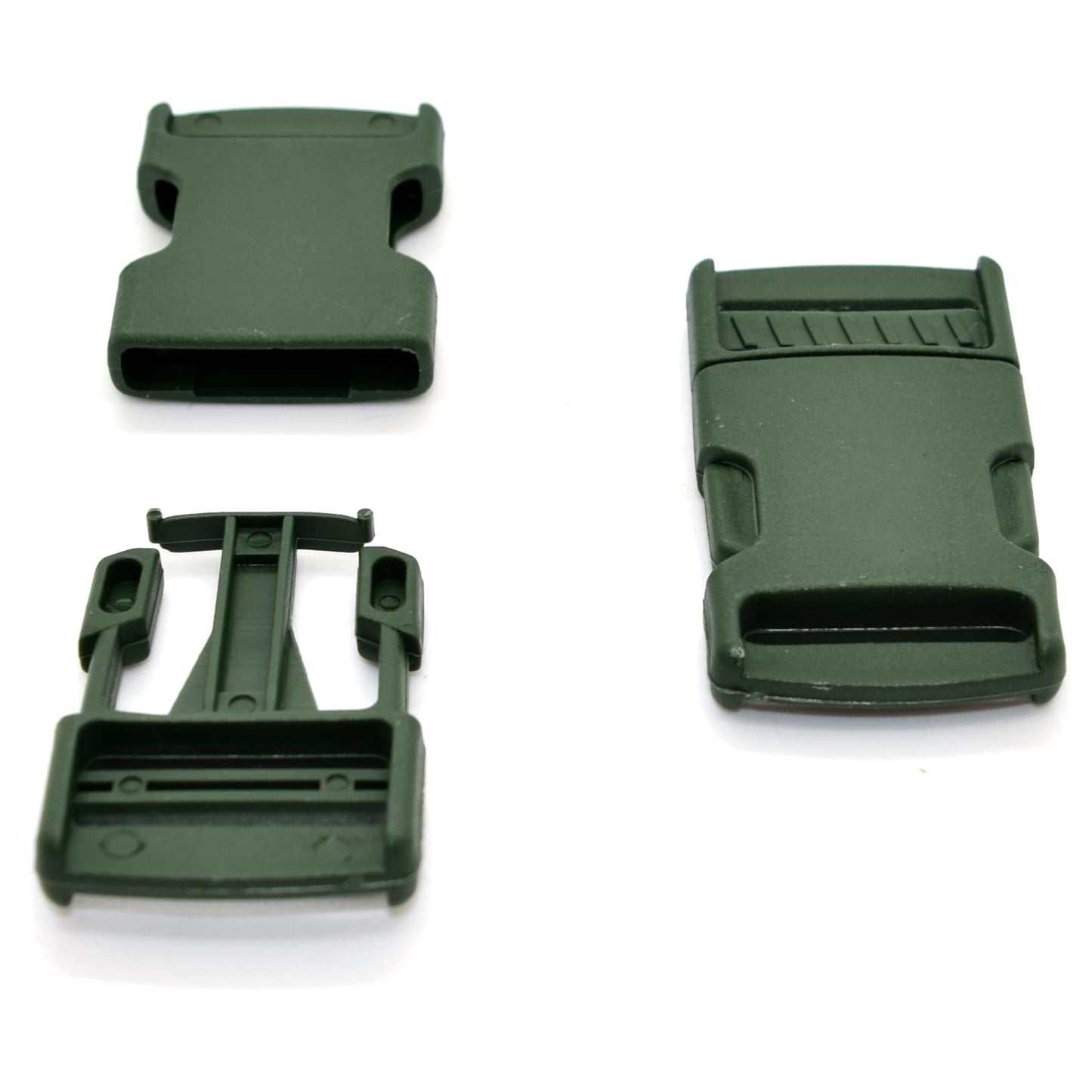 Side Release Buckles Clips for 25 mm / 1 in Webbing, Luggage, Back Pack / Rucksack, Straps (Green, 2 pieces)