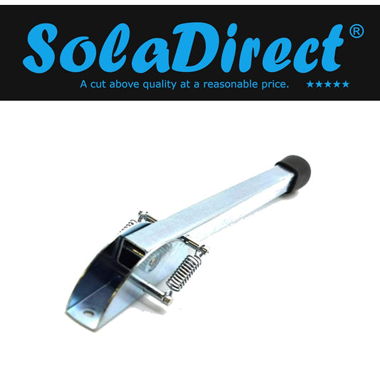 20 cm / 8 in Silver Kick Down Door Stop - Keep The Door Stay Open for Gate, Home, Office - Metal Door Stopper with Rubber Bumper