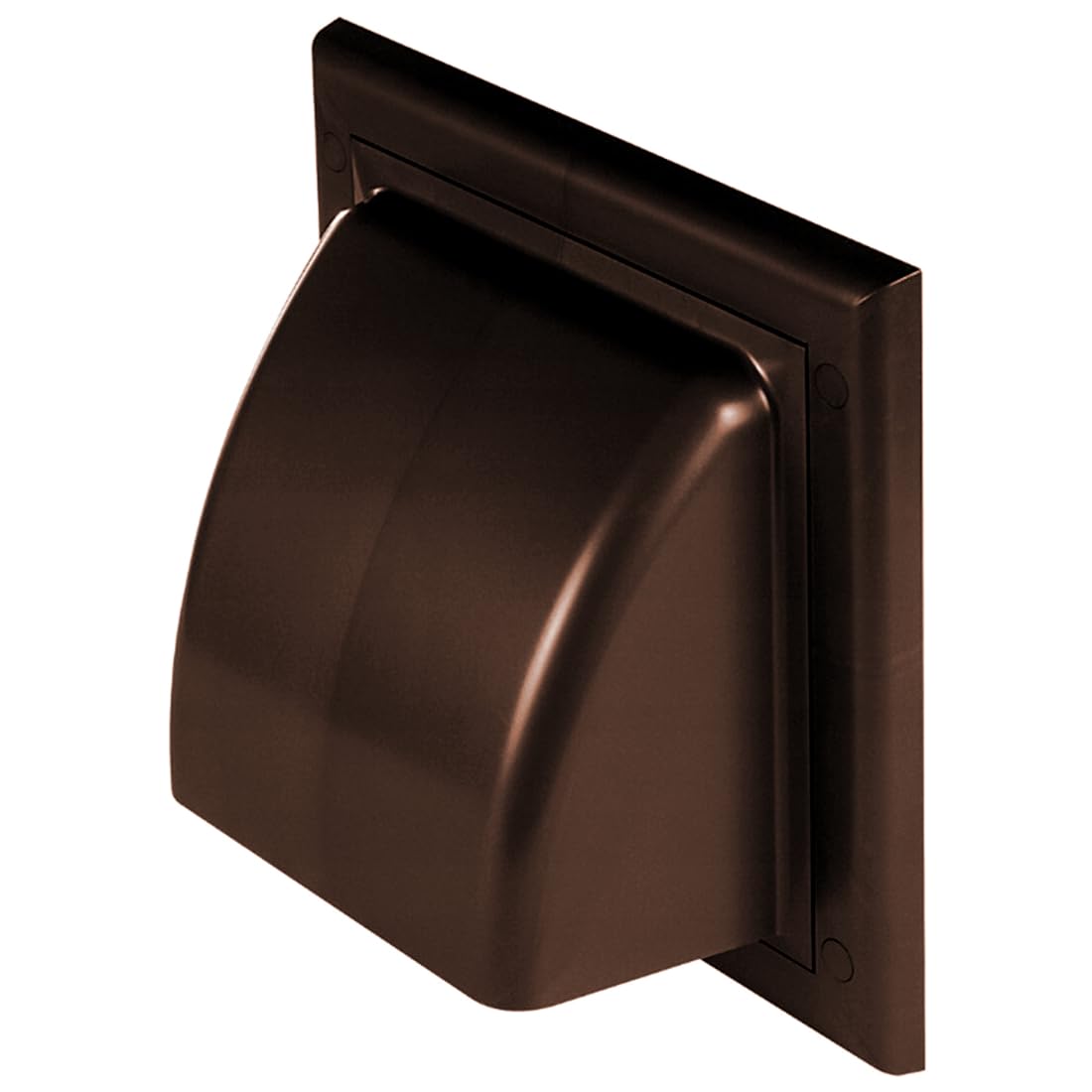 Brown Gravity Flap for 150 mm / 6" Round Wall Outlet - Ventilation Duct Cover with Non-Return Shutters and Rear Spigot