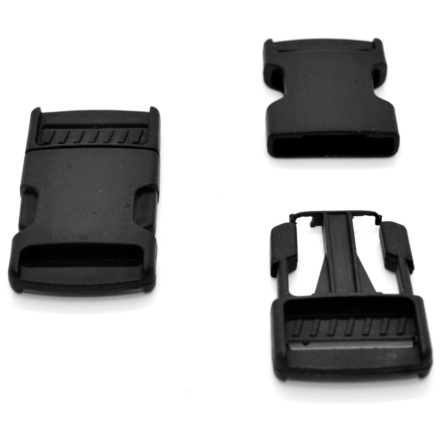 Side Release Buckles Clips for 25 mm / 1 in Webbing, Luggage, Back Pack / Rucksack, Straps (Black, 2 pieces)