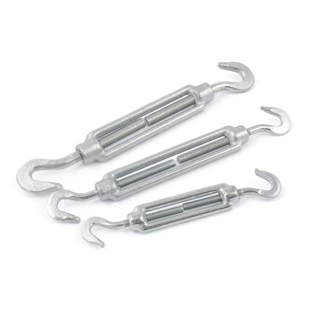 5 pcs of M10 Hook - Hook Turnbuckle Tensioner for Wire Tension Garden Rope Hooks Cable Garden Support Wire Turnbuckle Strainer