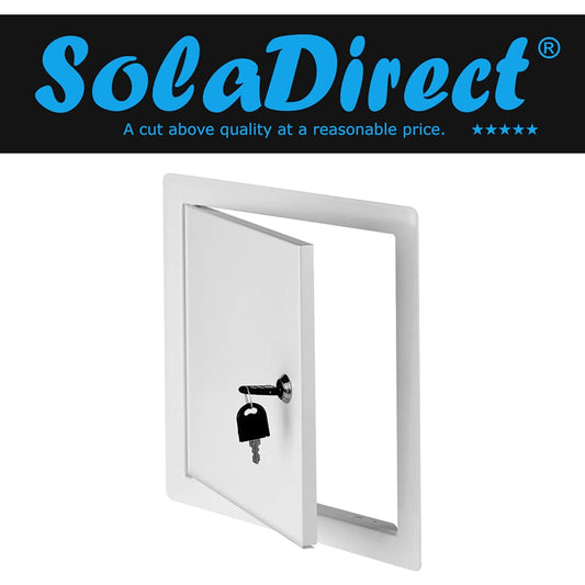 300 mm x 300 mm White Metal Access Panel with Lock Inspection Door Hatch Vision Point
