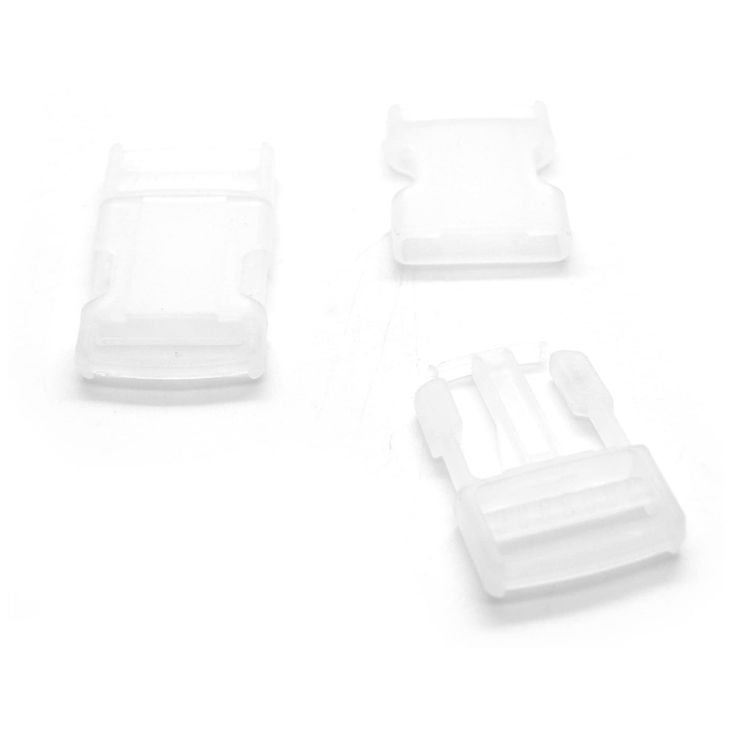 Side Release Buckles Clips for 30 mm Webbing, Luggage, Back Pack / Rucksack, Straps (Clear, 2 pieces)