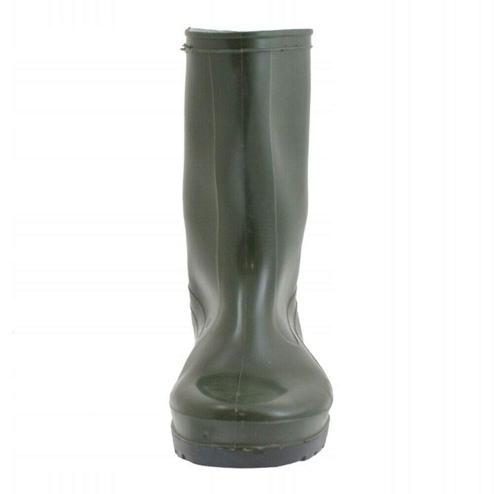 Olive Green Men's Wellington Boots Waterproof Wellies Durable PVC Gardening (Size UK 9 / EU 43)