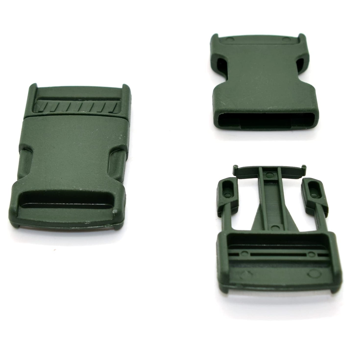Side Release Buckles Clips for 30 mm Webbing, Luggage, Back Pack / Rucksack, Straps (Green, 6 pieces)