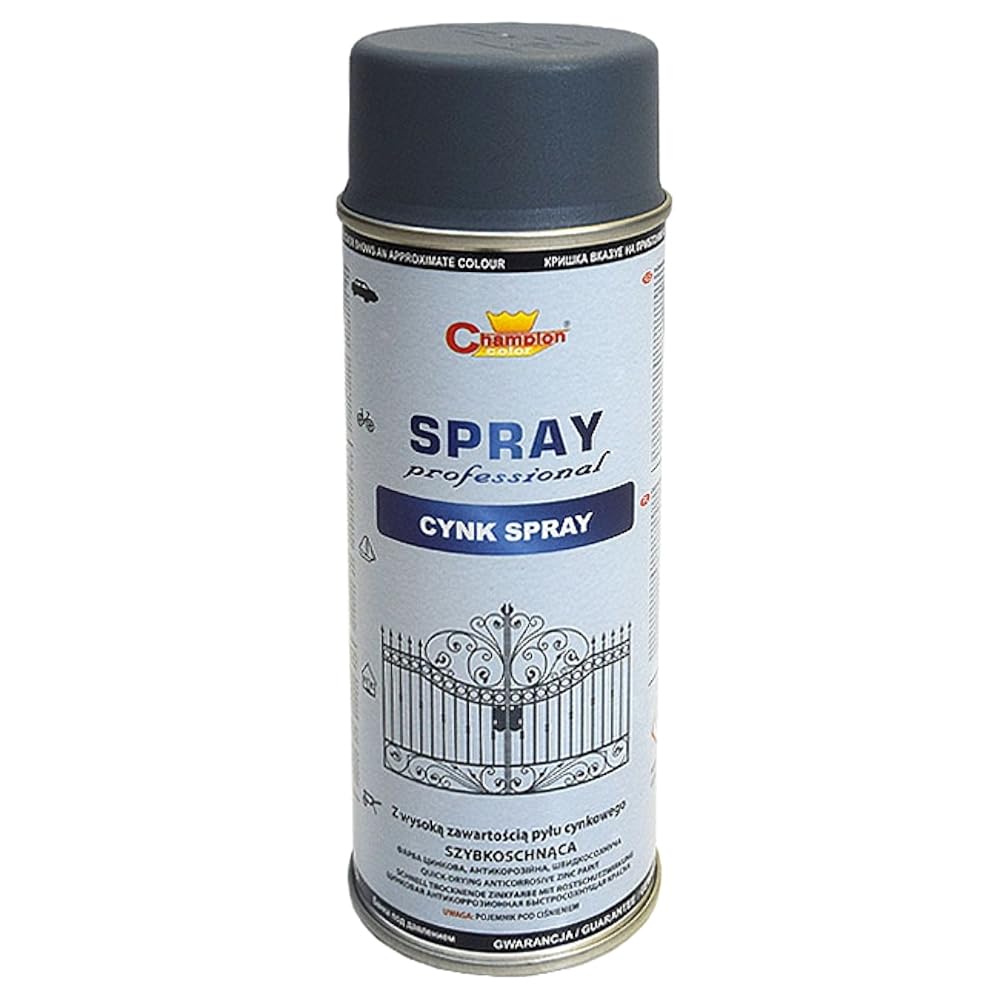 2 x 400mL Zinc Rich Spray Paint Anti-Corrosion Primer for Steel and Cast Iron - Approx. 85% Zinc in Dry Film, Fast Drying, High Adhesion - for Metal Structures, Fences, Barriers, Tanks, Industrial Use