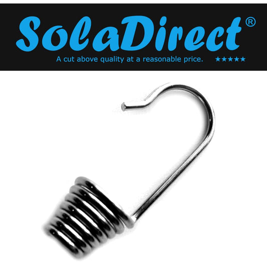 Steel Bungee Shock Cord Hook Spiral Wire Hooks End for 8 mm Elastic Rope Strapping Tape (8 mm, 24 pieces)