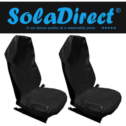 2 pcs Universal Waterproof Oil-Proof Garage Car Seat Cover - Heavy Duty Protection for Mechanics, Construction Workers (Black)