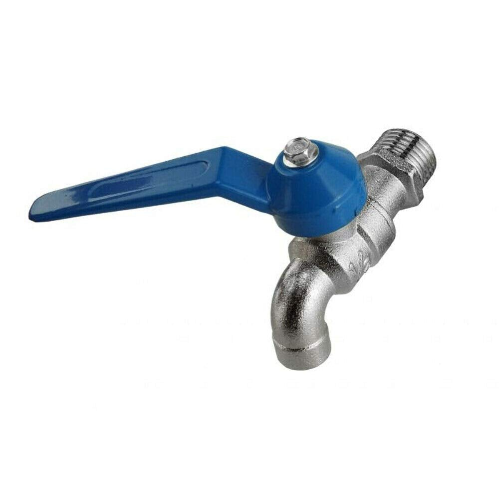 1/2" Outside Basic Garden Tap with Lever Turn On/Off Nickle Plated Zinc