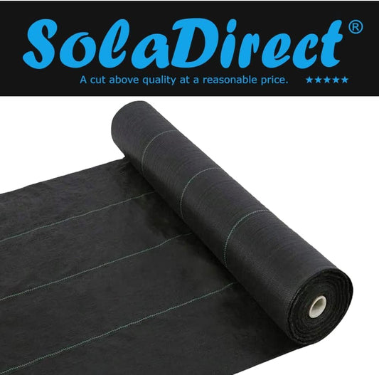 3 x 25 m / 9.8 x 82.0 ft Weed Control Membrane, Weed Control Woven Fabric, Ground Cover Sheet, 100 GSM, UV Stabilised