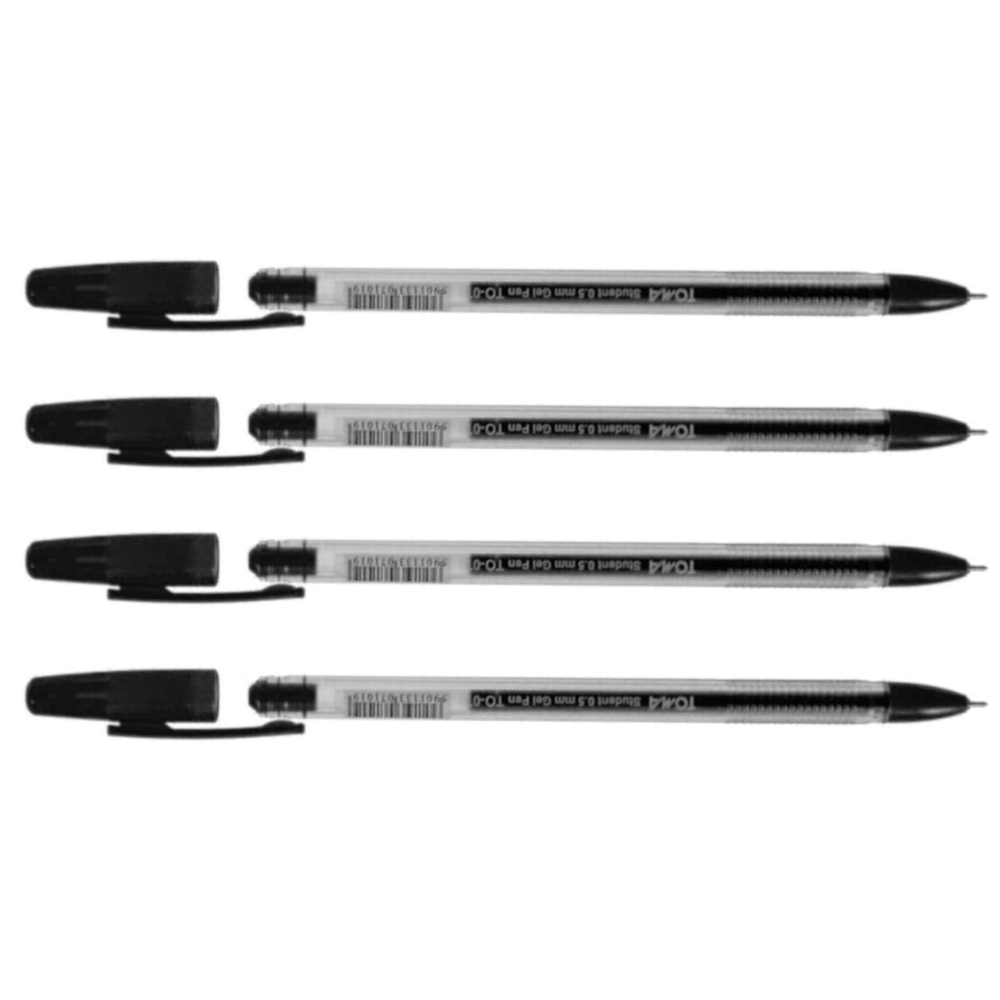 Ballpoint Pens, Gel Ink Ballpoint Pens, Smudge Free, Extra Fine Point 0.5 mm, Ideal for School, Office (Black, 4 Pens)