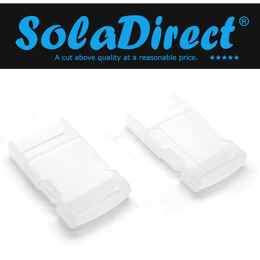 Side Release Buckles Clips for 20 mm Webbing, Luggage, Back Pack / Rucksack, Straps (Clear, 2 pieces)