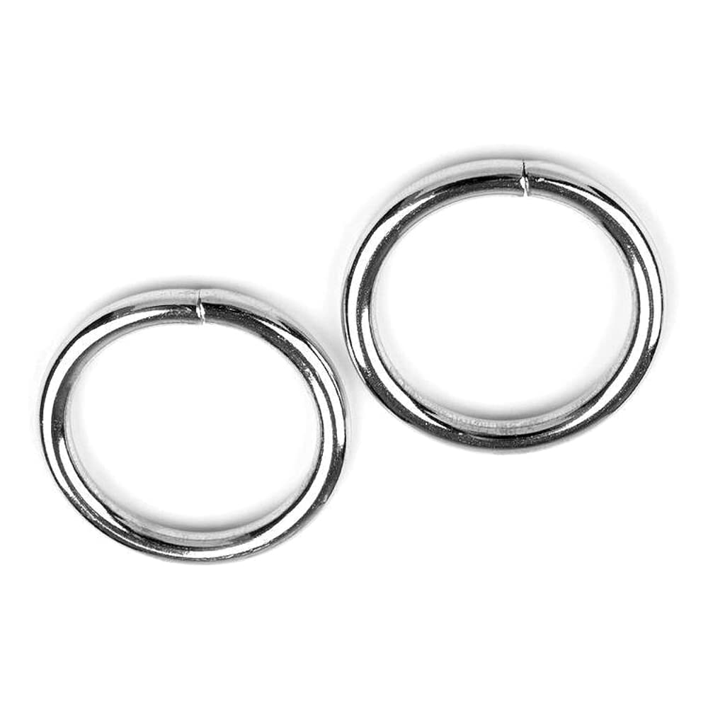 2 x 25 mm O Rings Buckles for Webbing Strap, Metal, Silver
