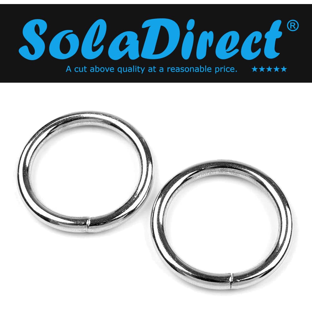 2 x 25 mm O Rings Buckles for Webbing Strap, Metal, Silver