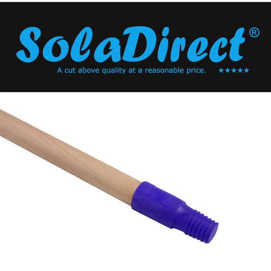 120 cm / 4 ft Wooden Broom Handle Brush Flower Support Flag Pole with PVC Ending (Pack of 10)