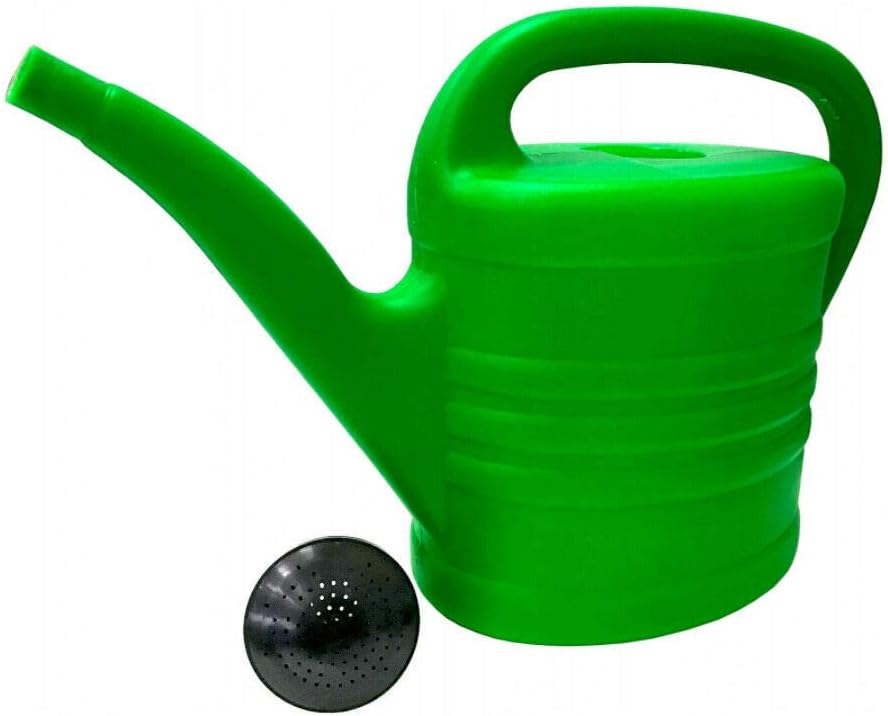 5L Watering Can, Green Lightweight Plastic Watering Can Black Detachable Sprinkler Rose Head, Outdoor & Indoor Hydrate Water Can