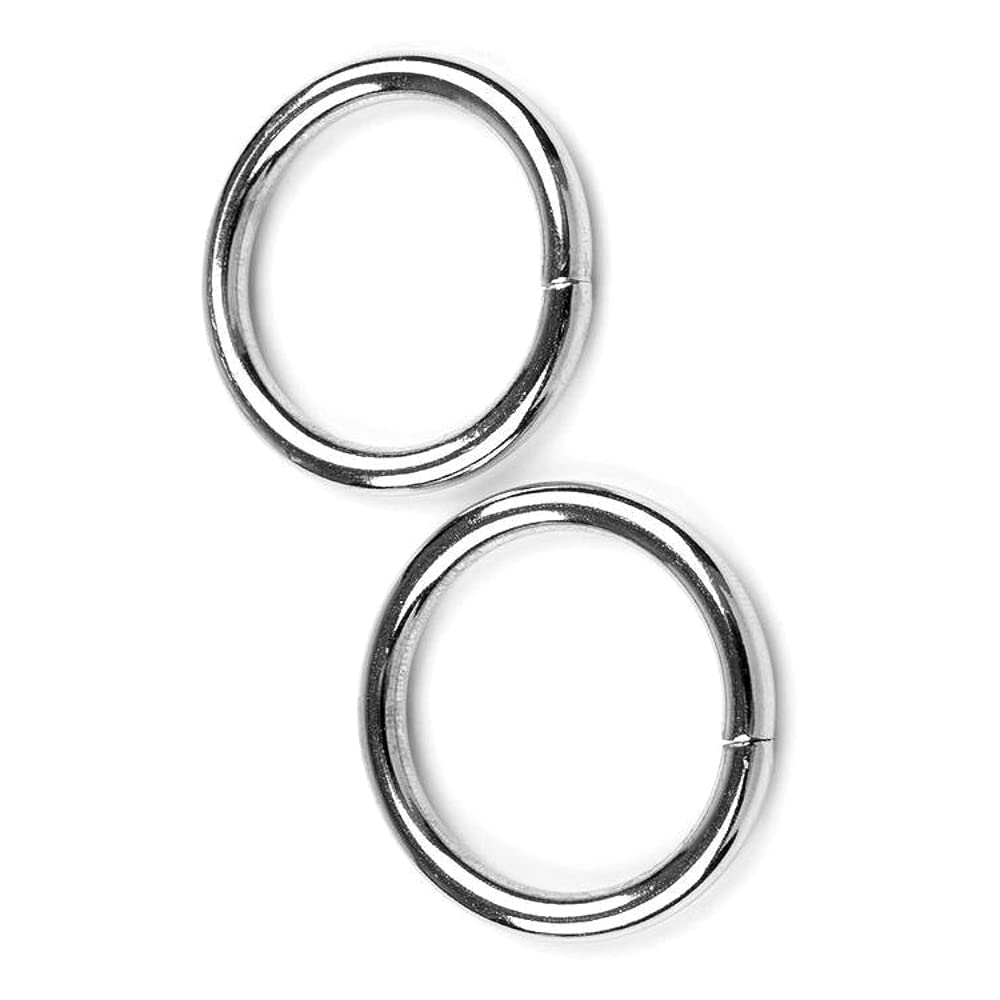 2 x 25 mm O Rings Buckles for Webbing Strap, Metal, Silver