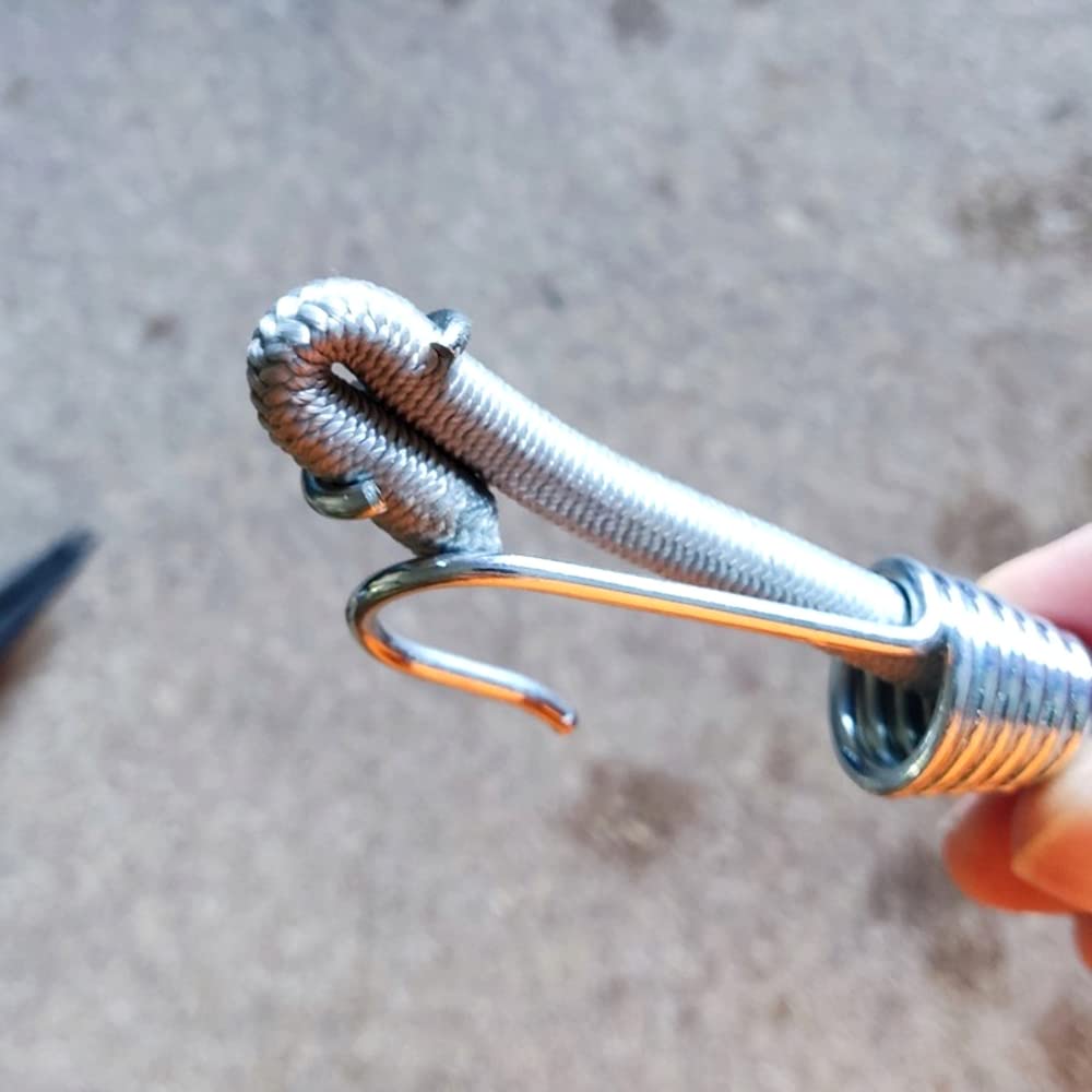 Steel Bungee Shock Cord Hook Spiral Wire Hooks End for 8 mm Elastic Rope Strapping Tape (8 mm, 6 pieces)