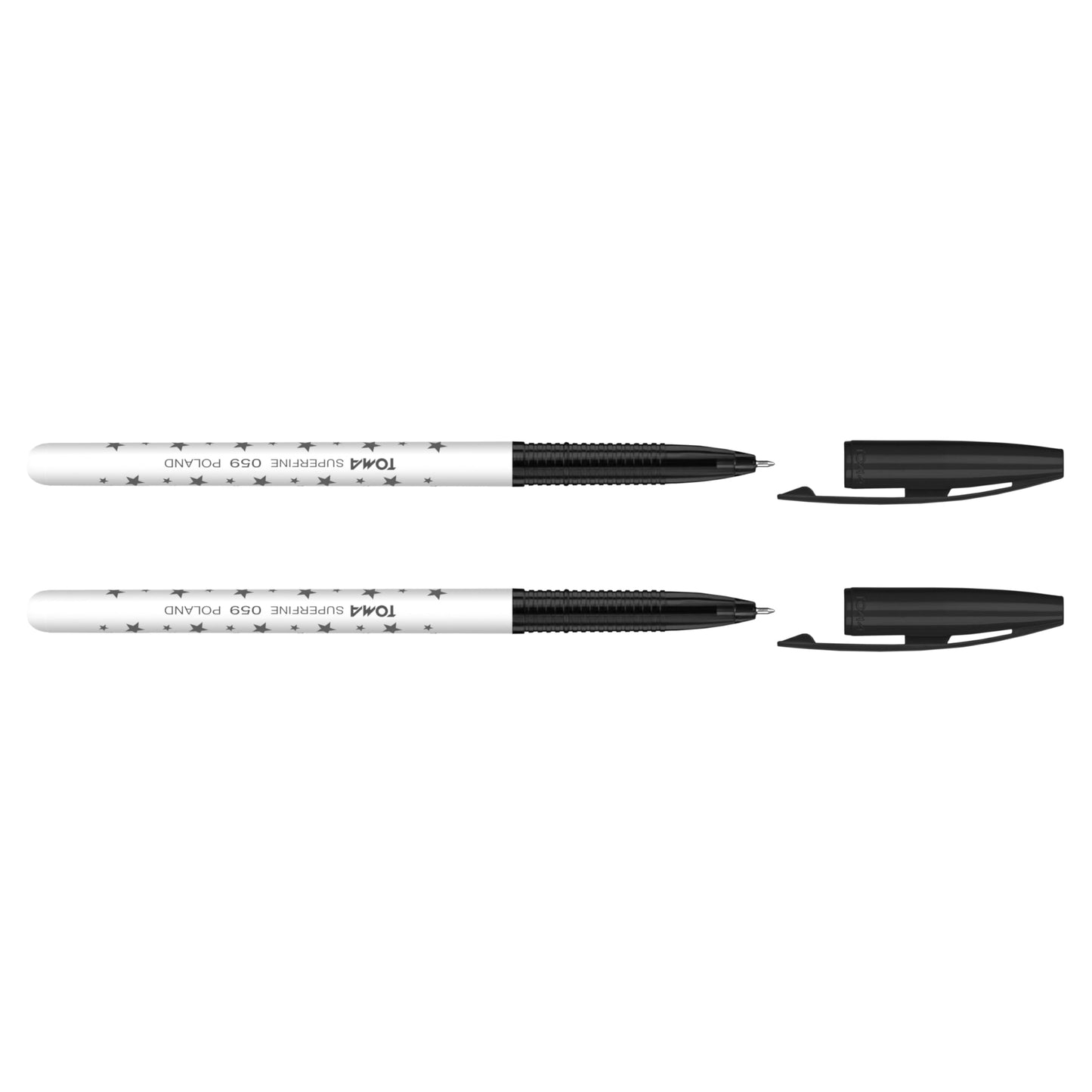 Ballpoint Pens, Smudge Free Ballpoint Pens, Extra Fine Point 0.5 mm, Ideal for School, Office, Everyday Use (Black, 2 Pens)