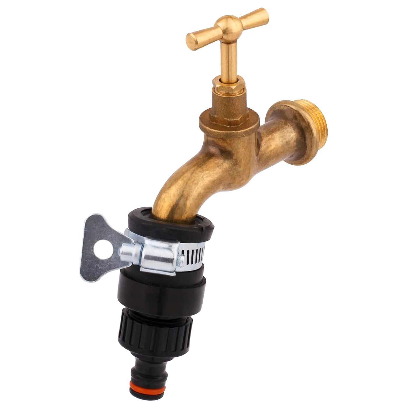 Universal Tap to Hose Connector Set & Brass Garden Hose Pipe Connector - Hozelock Compatible, For 1/2" - 5/8" Pipe (22-24mm Taps)