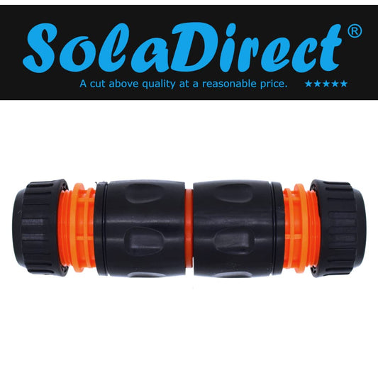 Hose Fitting Repair Set 2 x Plastic Garden Water Hose 1/2" Quick End Connectors & 1 x Double Male Hose Connector