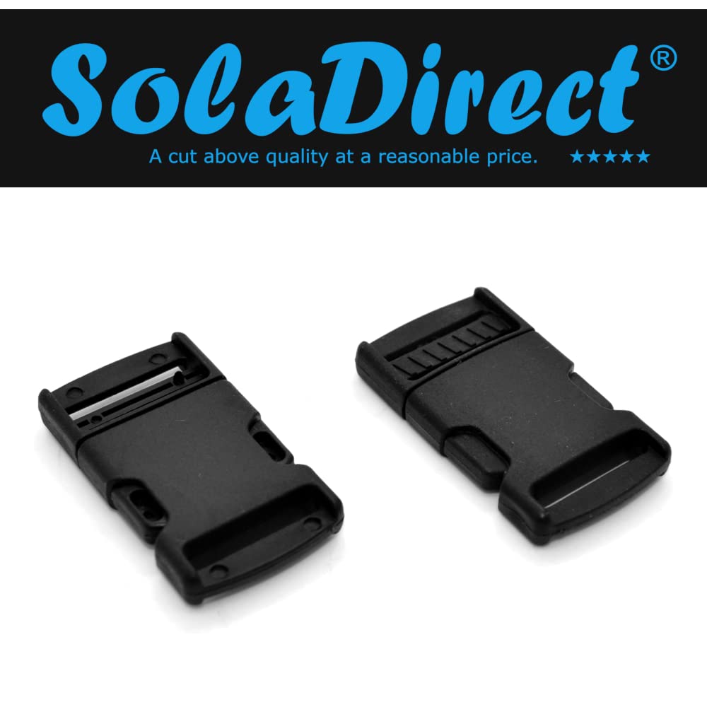 Side Release Buckles Clips for 50 mm / 2 in Webbing, Luggage, Back Pack / Rucksack, Straps (Black, 50 pieces)
