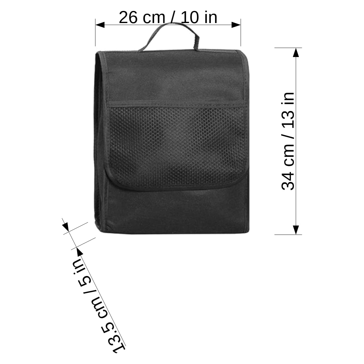 Car Boot Organiser Bag Anti Slip Foldable for Boot Storage Case Tool Bag Boot Tidy Bag, Suitable for All Vehicles, Black (Medium)
