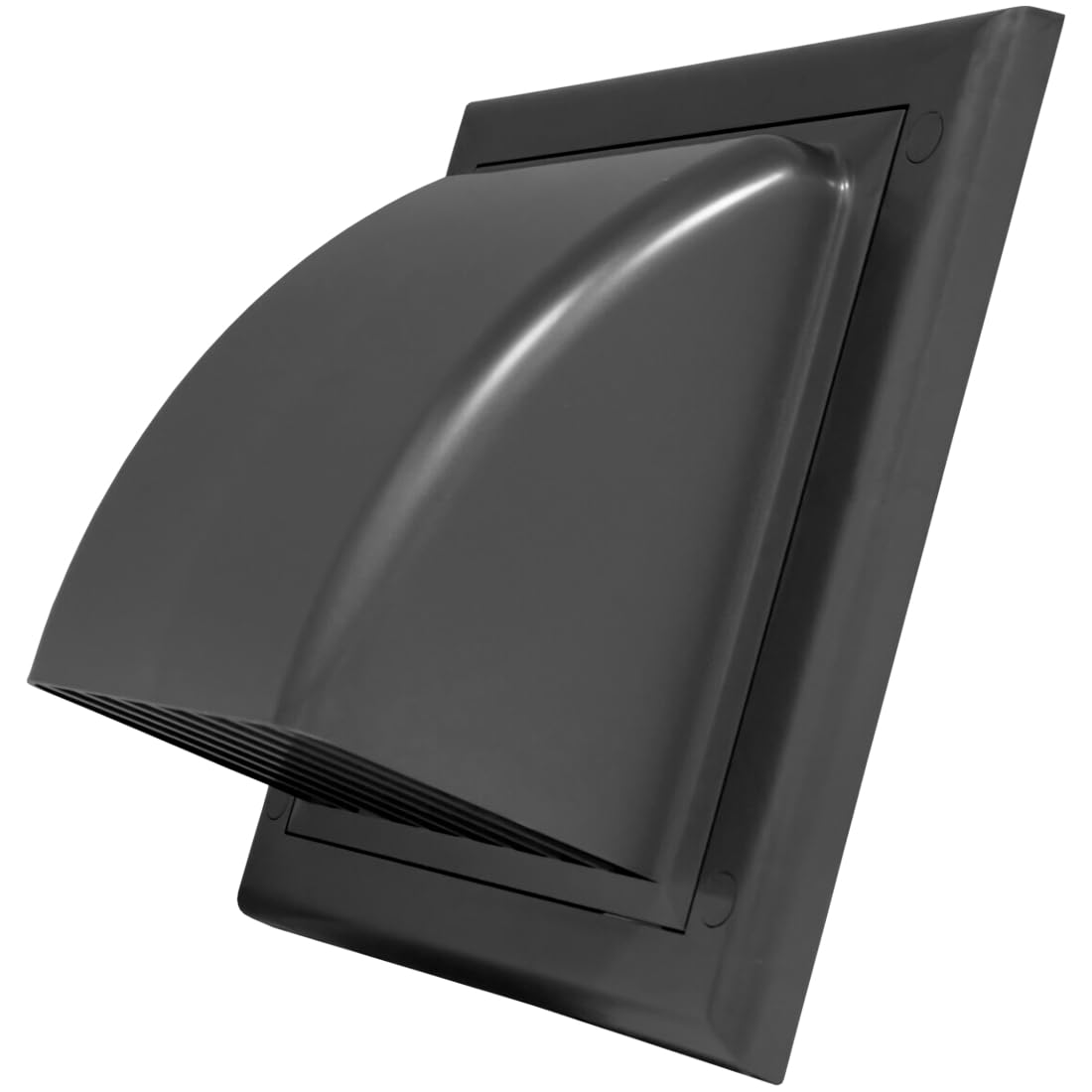 Grey Gravity Flap for 125 mm / 5" Round Wall Outlet - Ventilation Duct Cover with Non-Return Shutters and Rear Spigot